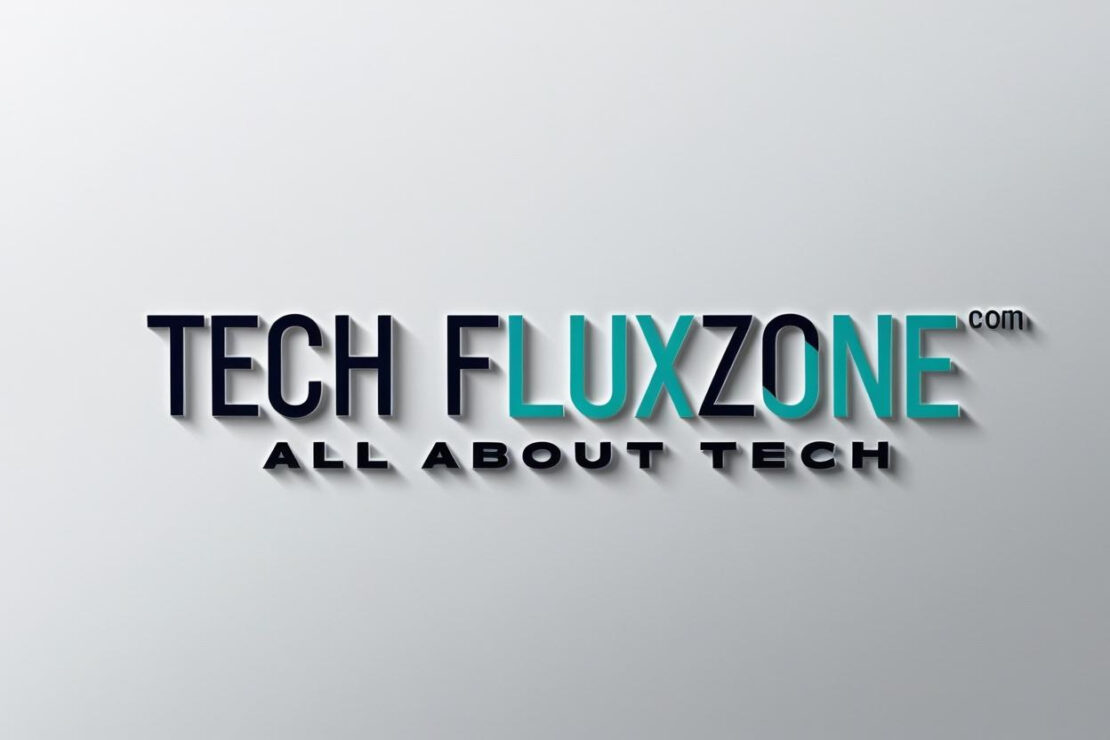 Genarate a logo Named techfluxzone.com ans slogan All about tech